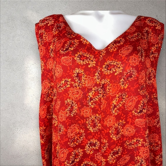 IMPRESSIONS Vintage 1990s Red/Orange Floral Reversible Maxi Dress NWT Size 3X - Picture 5 of 14